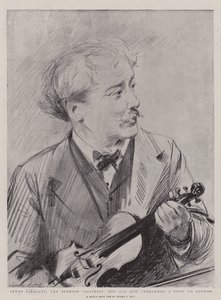 Senor Sarasate, de Spaanse Violist, die net een Bezoek aan Londen heeft Afgesloten