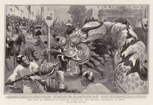 De hertog van Cornwall in West-Australië, de Chinese processie in Perth