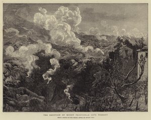 De uitbarsting van de Vesuvius, een lavastroom