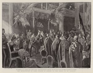 De Investituur van Lord Iveagh als Ridder van de Orde van Sint-Patrick door Sydney Prior Hall