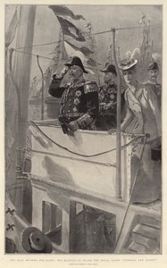 De koning inspecteert zijn vloot, Zijne Majesteit aan boord van het koninklijk jacht Victoria en Albert