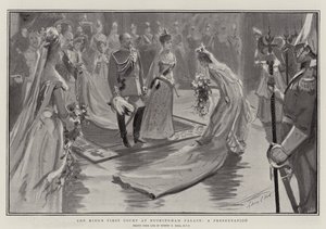 Het Eerste Hof van de Koning in Buckingham Palace, een Presentatie door Sydney Prior Hall