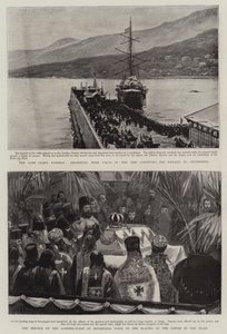 De begrafenis van de overleden tsaar door Sydney Prior Hall