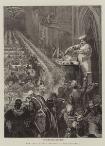 Het banket van de Lord Mayor in de Guildhall door Sydney Prior Hall