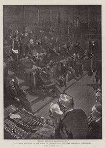 De marinebegroting in het Lagerhuis, onderbroken verklaring van Mr. Goschen door Sydney Prior Hall