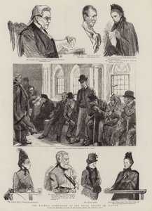 De Parnell-commissie bij de Royal Courts of Justice door Sydney Prior Hall
