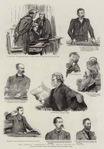 De Parnell-commissie bij de Royal Courts of Justice door Sydney Prior Hall
