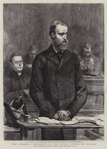 De Parnell Commissie in de Royal Courts of Justice door Sydney Prior Hall