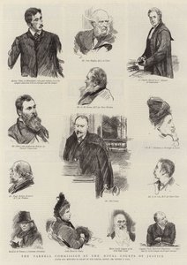 De Parnell Commissie in de Royal Courts of Justice door Sydney Prior Hall