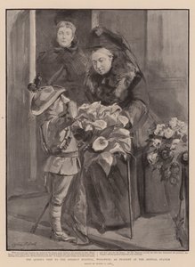 Het bezoek van de koningin aan het Herbert Hospital, Woolwich, een incident op het Arsenal Station door Sydney Prior Hall