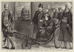 Het Bezoek van de Koningin aan de Koninklijke Marine Tentoonstelling, Hare Majesteit in de Camperdown Galerij