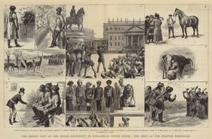 Het Recente Bezoek van het Indiase Contingent aan Engeland, bij Stowe House, de Ontmoeting van de Grafton Foxhounds