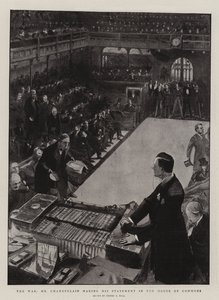 De oorlog, Mr Chamberlain doet zijn verklaring in het Lagerhuis