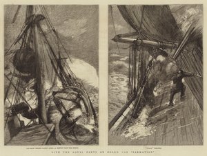 Met het koninklijk gezelschap aan boord van de Sarmatian door Sydney Prior Hall