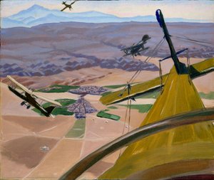 Over de heuvels van Koerdistan: Vliegen boven Kirkuk, 1919 door Sydney William Carline