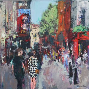 Spotty Dress Londen, 2024 (acryl) door Sylvia Paul