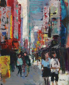 Winkelen in Tokio, 2024 (acryl)