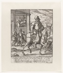 De barmhartige Samaritaan betaalt de herbergier door Symon Novelanus