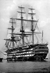 Het opleidingsschip HMS St Vincent in Portsmouth, Hampshire, 1896 door Symonds and Co