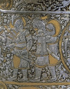 Mamelukkenridders: Detail van een zilveren vaas, Syrië