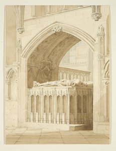 Graf van Robert Fitzharding, overleden in 1170, in de Bristol Cathedral door T.H. Clarke