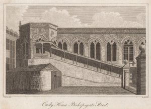 Crosby Hall, Bishopsgate Street, Londen door T. Prattent