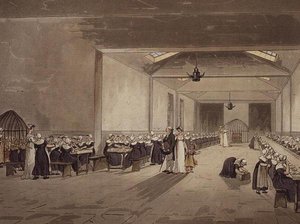 Eetzaal, Asylum, uit Ackermann