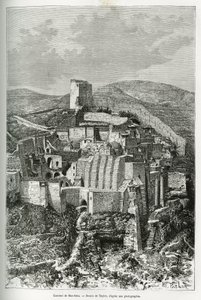 Het klooster van Mar-Saba (Mar Saba) (Palestina). Gravure door Taylor, ter illustratie van het verhaal van Syrië vandaag, door M. Lortet, decaan van de Faculteit Geneeskunde van Lyon, belast met een wetenschappelijke missie door het Ministerie van Openbaar door T Taylor