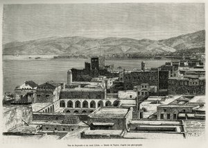 Uitzicht op Beiroet en de berg Libanon, gravure naar een tekening van Taylor, ter illustratie van het verhaal van Syrië vandaag, door Mr.Lortet, decaan van de Faculteit Geneeskunde van Lyon, missieopdracht door het Ministerie van Openbaar Onderwijs, 1875-1 door T Taylor