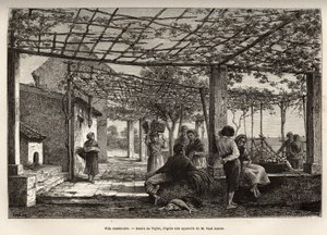 Villa Menton, gravure naar de tekening van Taylor, ter illustratie van de reis van Menton en Bordhighera, in 1871, door Adolphe Joanne, gepubliceerd in 