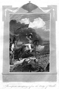 Napoleon Bonaparte probeert de brug van Arcola te forceren, 1816