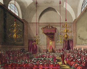 Hogerhuis door T. and Pugin A.C. Rowlandson