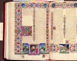 Brief van St. Paulus aan de Romeinen, dubbele folio illustratie uit 