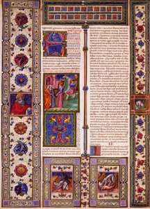 Incipit uit het Boek van Nahum, uit Deel II van de Bijbel van Borso d