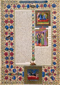 Incipit uit het Boek Ruth, uit Volume II van de Bijbel van Borso d
