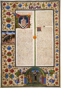 Incipit uit het Eerste Boek van de Makkabeeën, uit Deel I van de Bijbel van Borso d