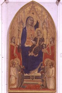 Madonna en Kind Enthroned met SS. Maria Magdalena, Catharina van Alexandrië en engelen
