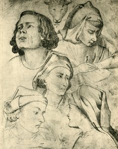 Studie van hoofden door Taddeo Gaddi
