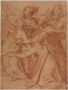 Een wonder van Sint Philip Benizzi: De genezing van een bezeten vrouw, ca. 1557 door Taddeo Zuccari