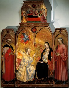 Aankondiging van Maria met Heiligen Cosmas en Damian