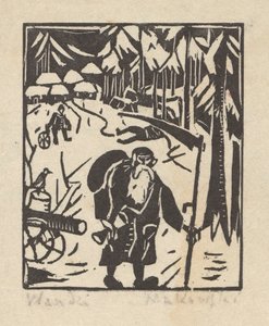 De tijd - een oude man in het bos door Tadeusz Makowski