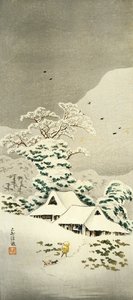 Scène in de sneeuw in Sawatari in het Joshu-district, circa 1930 door Takahashi Shotei