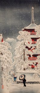 Sneeuw bij Asakusa, Yedo, Musashi-provincie