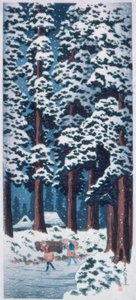Met ceders omzoomde weg bij Nikko door Takahashi Hiroaki