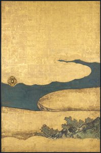 Een spel Go, uit de Vier Vaardigheden, begin 17e eeuw (Schuifscherm; inkt, kleur en goud op papier) door Takanobu Kano