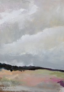 Bewolkt pastelkleurig landschap door Tamar Green