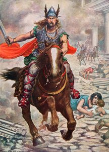 Attila de Hun verwoest Aquila door Tancredi Scarpelli
