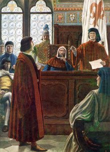COSIMO DE MEDICI, Groothertog van Toscane, verdedigt zich hier tegen de beschuldigingen van zijn vijanden. door Tancredi Scarpelli
