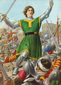 Caterina Sforza leidt het verzet in Forli op 12 januari 1500 door Tancredi Scarpelli
