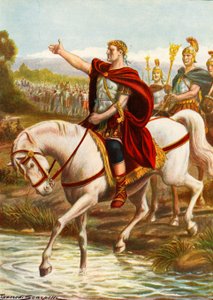 Julius Caesar steekt de Rubicon over